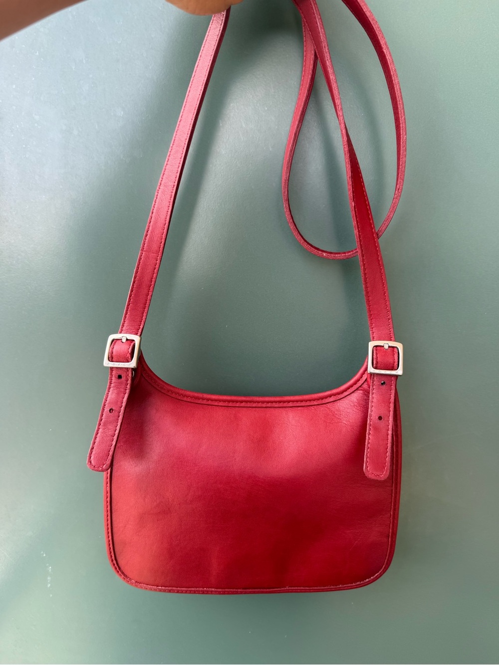 Coach red mini hippie crossbody bag